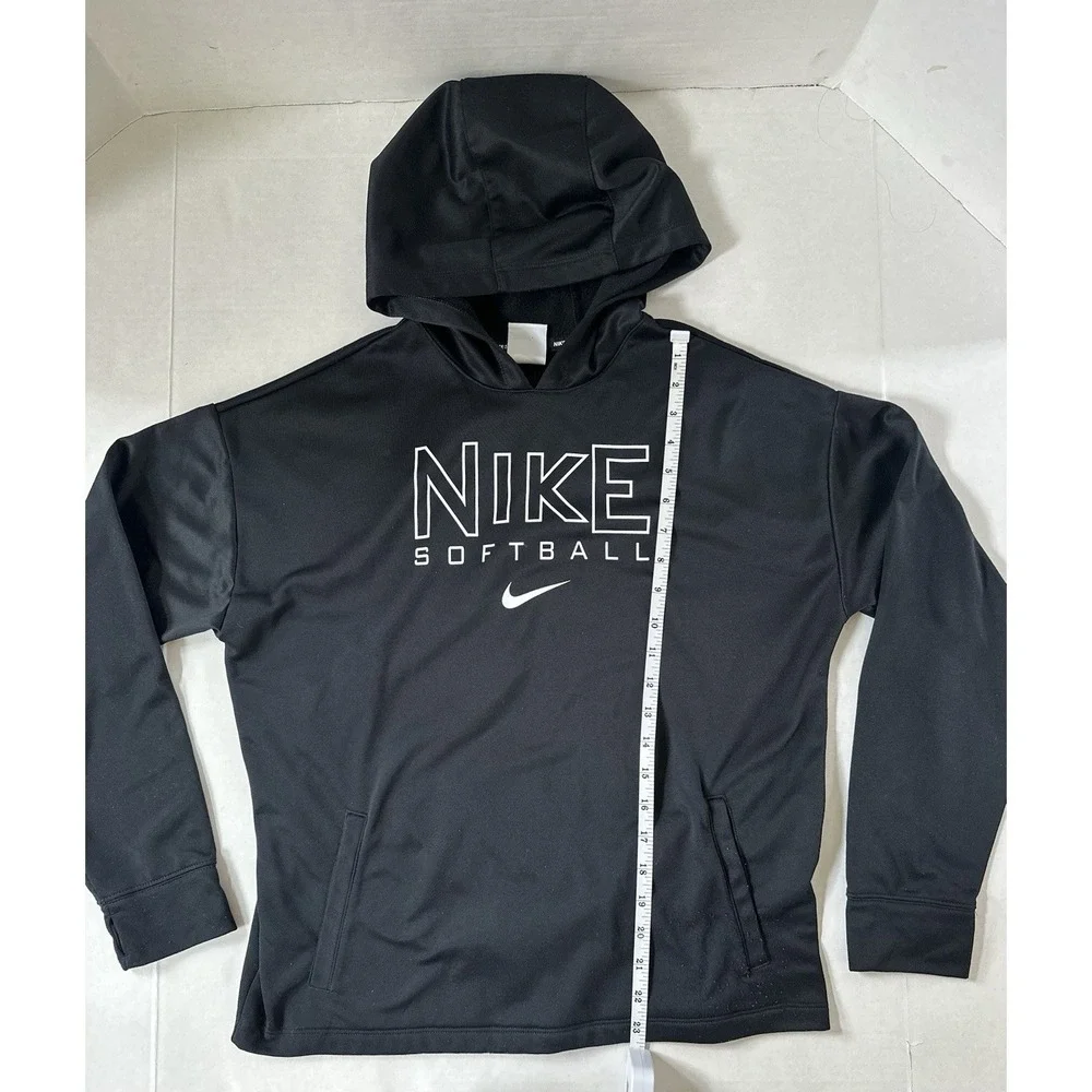 Nike Softball Therma-Fit Fleece Hoodie Pullover Black Size Kids Girls XL
